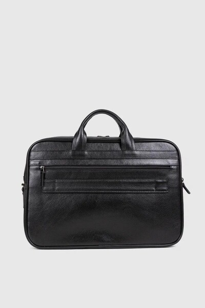 MORCA حقيبة كمبيوتر محمول من الجلد الطبيعي للجنسين مع حجرة للكمبيوتر المحمول مقاس 16 بوصة و17 بوصة باللون الأسود