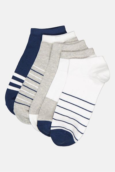 RBX Men 5 Pairs Stripe Ankle Socks, Multicolor