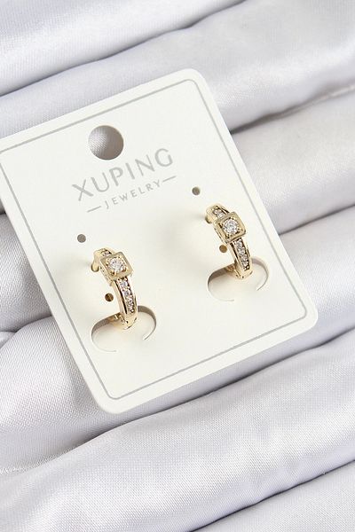 Clariss Xuping Zircon Stone Belt Model Gold Color Women's Earrings