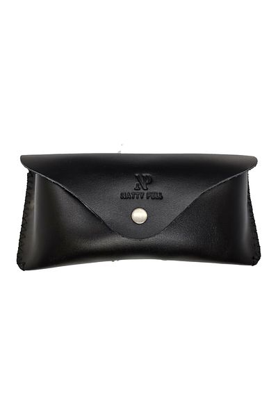Natty Pell Genuine leather glasses case with magnet, Black