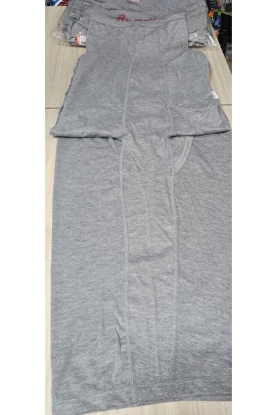 Ceylanoğlu 021 Men's 3-Piece Gray Cotton Combed Long Pants Knee-Length Sharia (Ottoman) Pants