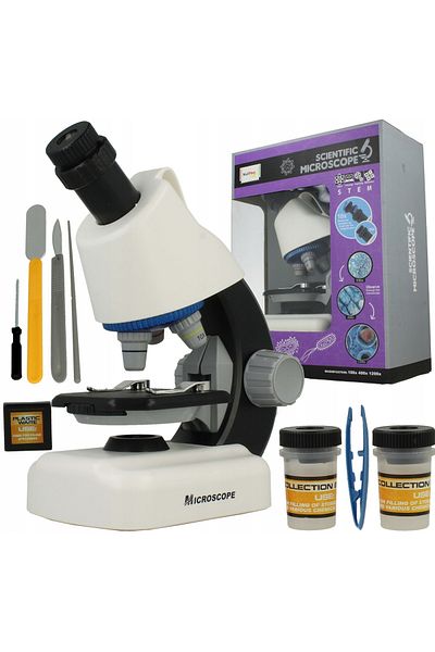 ideal STORE Multifunctional Scientific Microscope I"Micro idealSTORE, Dimensions 22 x 10 x 16 cm, Adjustable LED Lamp