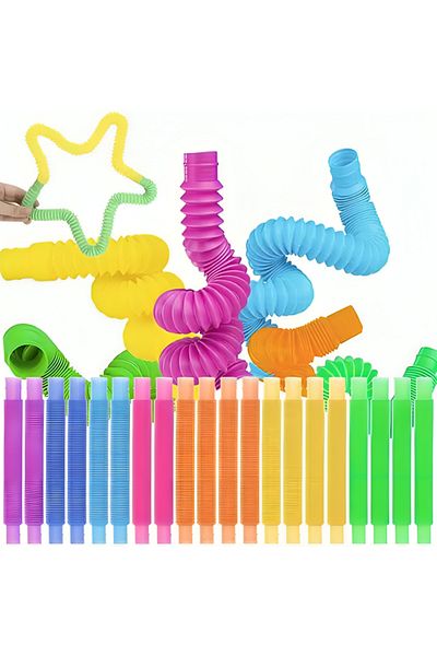 ideal STORE Set of 20 idealSTORE Colored Sensory Tubes, Dimensions 16 x 51 cm, Antistress, Made of 7 cu