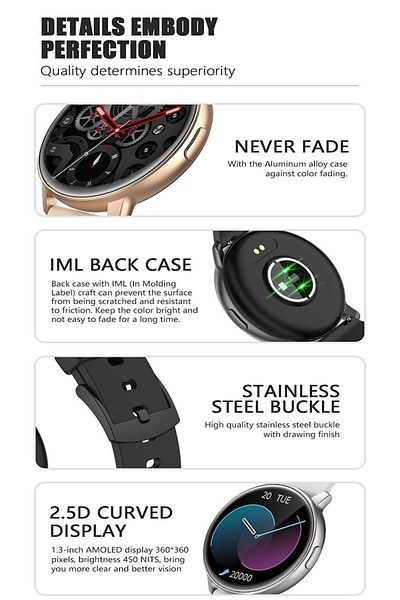 ideal STORE Ceas SmartWatch GoFit idealStore, Ecran Full Touch 1.3 inch, Rezistent la Apa IP68, Bluetooth, Monit