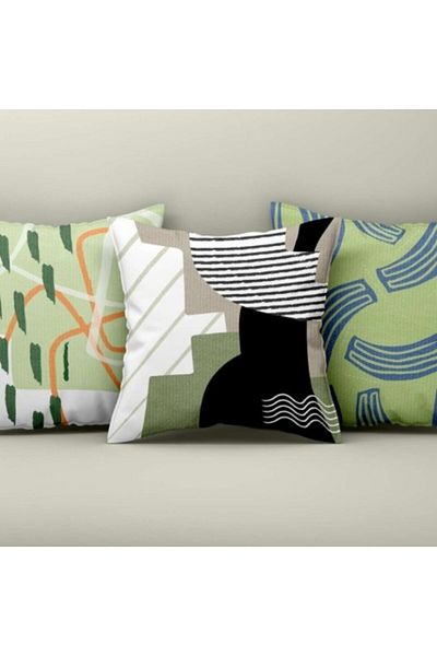 Lenjerii Deosebite Set 3 fete perna decorative 43x43cm, Design Abstract 18