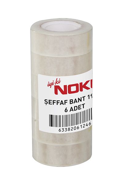 Noki Transparent Office Tape 19X33 Pack of 6 Selo Tape School Office Tape