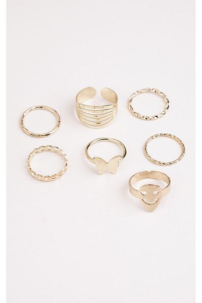 Jack Ferrero Women's Gold Color Non-Fade Ring Set