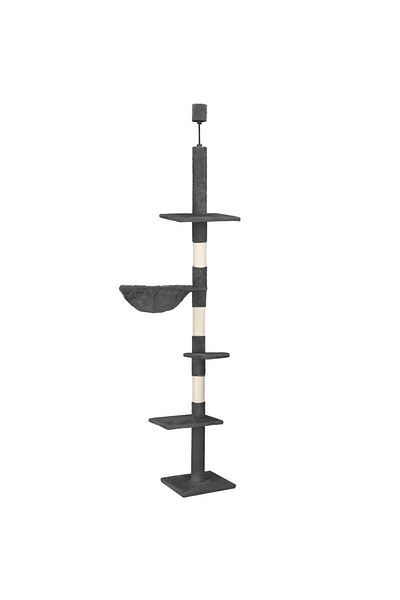 SERSIMO Cat play set, pole type, adjustable height, 240 - 265 cm, gray