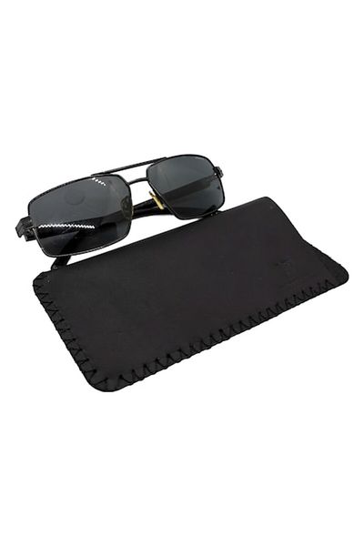 Natty Pell Leather Glasses Case, Black, Size L