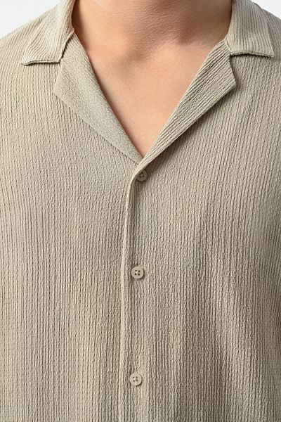 İLKCET MODA Ανδρικό πουκάμισο Oversize Άνετο Υφασμάτινο