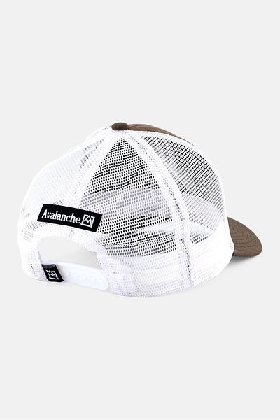 Avalanche Men Brand Logo Snap Button Closure Trucker Hat, White