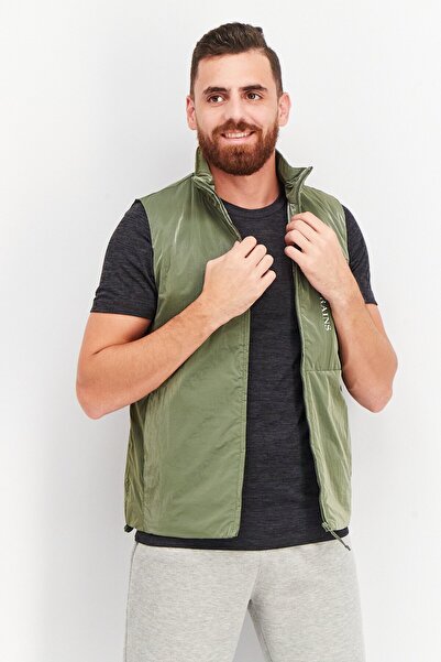 Rains سترة رجالية بدون أكمام ورقبة عالية، زيتوني