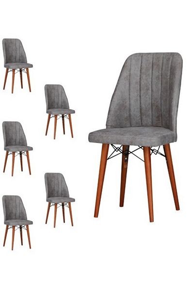 Desire Berlin Chair Set, 6 pcs Package, dining, kitchen, upholstered with fabric, wooden legs
