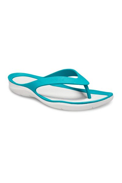 Crocs Women's Swiftwater Flip 38-39 EU - W8 US Green - Juniper/Pearl White