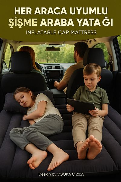 MO DOU In-Vehicle Inflatable Mattress Set with 12V/24V Pump |   Camping, Travel, Car Sleeping Bed |   Compatible with All Vehicles