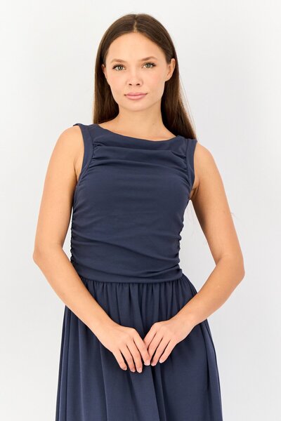 Bebe Women Solid Midi Dress, Grey