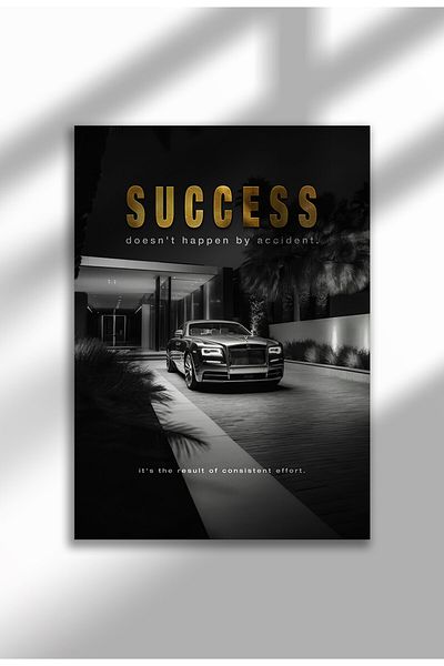 21mxm Frameless Motivational Wall Poster, Supercar Art, "Stop Until Proud" Quote, Fast Mindset 2025