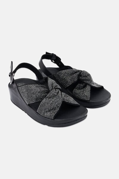 Fitflop Women Adjustable Buckle Closure Sandals, Black