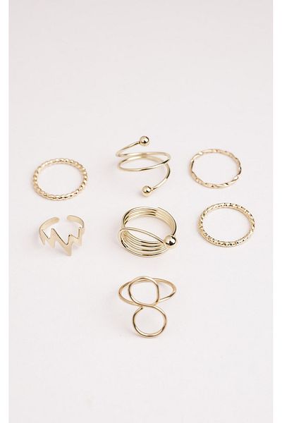 Jack Ferrero Women's Gold Color Non-Fade Ring Set