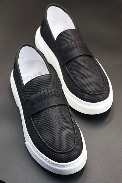 HEROD Men's Black Sneaker Shoes Daily Comfortable Soft Lightweight Polyurethane Sole