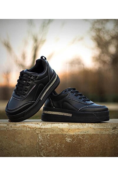 BilfolD Women's High Sole Comfortable Stylish Daily Sports Shoes Black Color