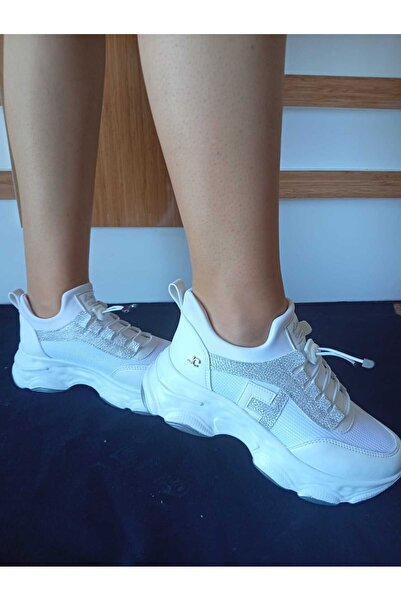 BilfolD Women's High Sole Comfortable Stylish Daily Sports Shoes White Color