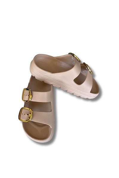 Lovita Shoes Lovita Buckle Women's Slippers 36-40 Beige