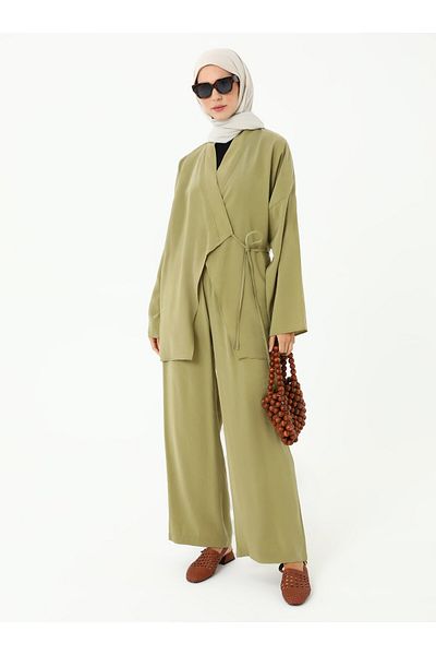 Refka Modal Pants Kimono Double Set - Green - Refka