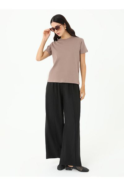 Refka Μπλουζάκι Crew Neck Short Sleeve - Mink - Refka