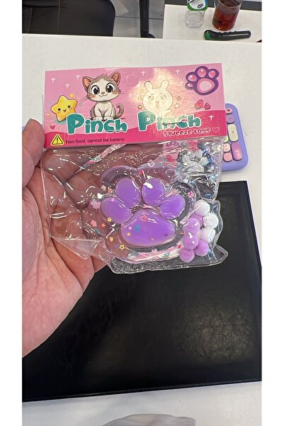 synshop Kedi Pati Patisi Taba Mor Şeffaf Fu Fu Moj Moj Yumuşak Squishy Stress...