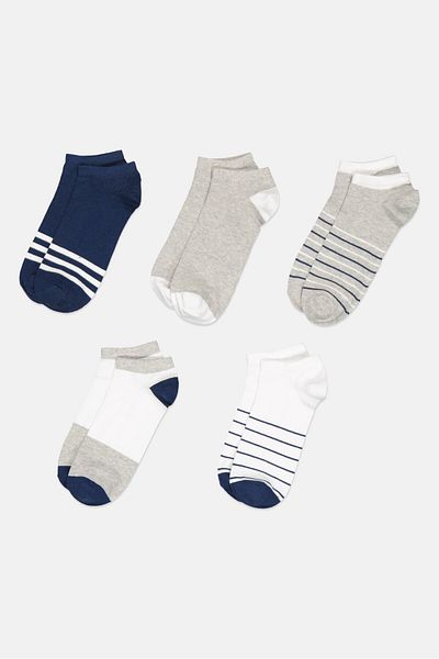 RBX Men 5 Pairs Stripe Ankle Socks, Multicolor