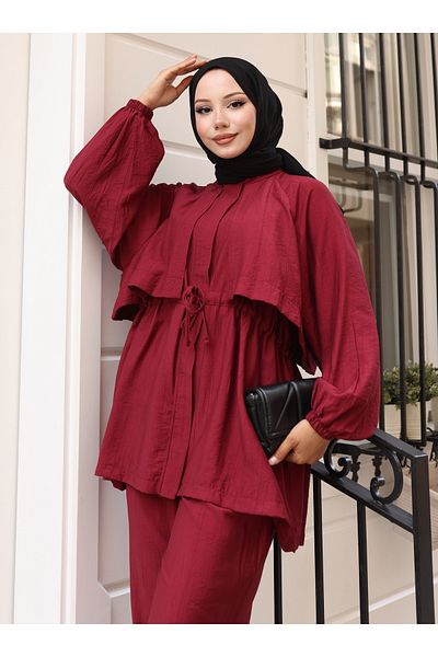 VAV Strawberry Batik Trench Pants. Team - Burgundy - Vav