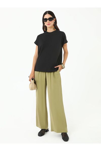 Refka Γυναικείο T-Shirt Off Shoulder Crew Neck - Μαύρο - Refka