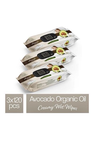 DEXCLUSIVE Wet Towel Avocado 120 Pieces X 3 Pieces