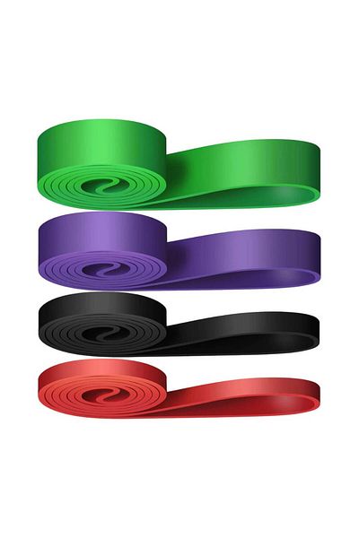 GYMEX Set 4 benzi elastice pentru fitness si antrenamente sala, activeaza grupe musculare variate