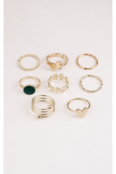 Jack Ferrero Women's Gold Color Non-Fade Ring Set