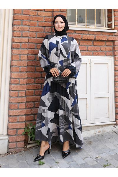 VAV Patterned Dress - Gray - Vav