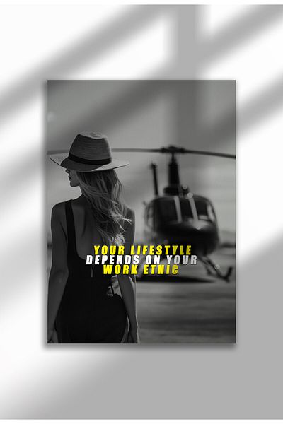 21mxm Motivational Wall Poster, Frameless Canvas, Inspirational Quote Art, Hustle Mindset 2025