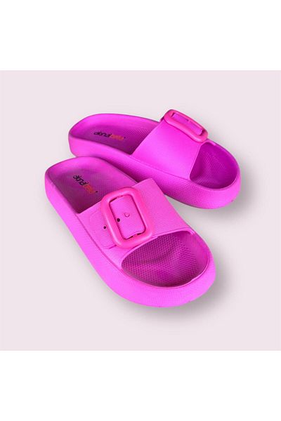 AkınalBella Women's Single Buckle Ultrasoft Sole Soft Beach Pool Daily Home Slippers