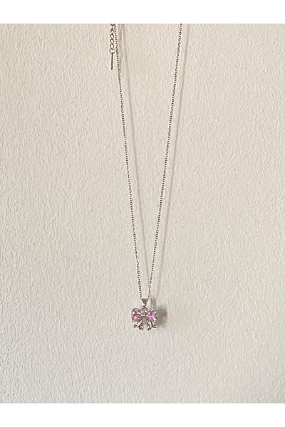 bijoux uniques Pink Stone Steel Ribbon