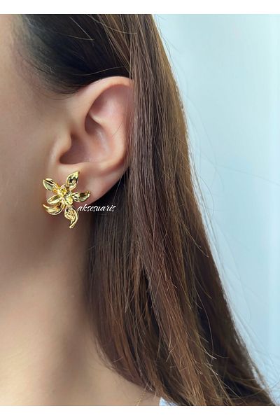 aksesuaris Minimal Elegant Flower Earrings