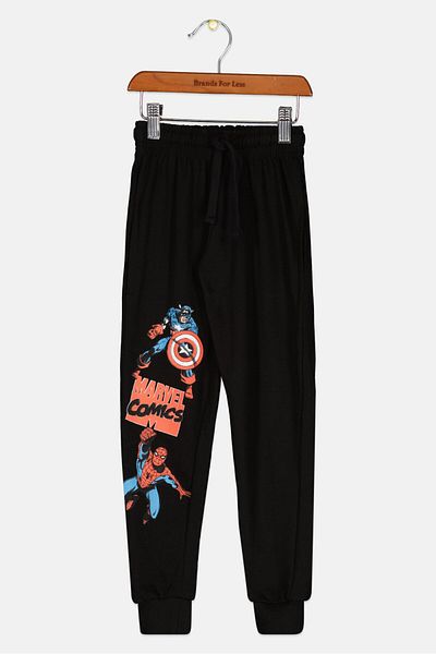 Marvel Kids Boy Graphic Print Jogger Pants, Black
