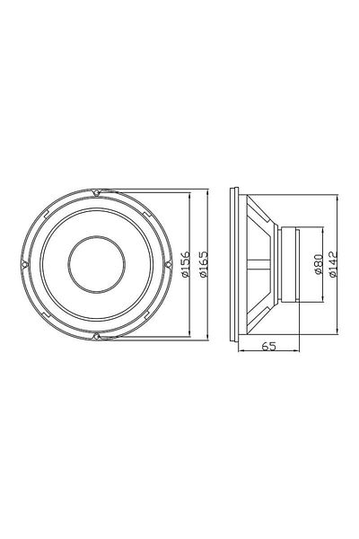 Blow Subwoofer Speaker Bass Auto Blow B-165, Power 100W, Diameter 16.5cm