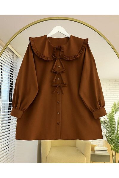 EMMAS CLOTHİNG Salad Collar Bow Tunik