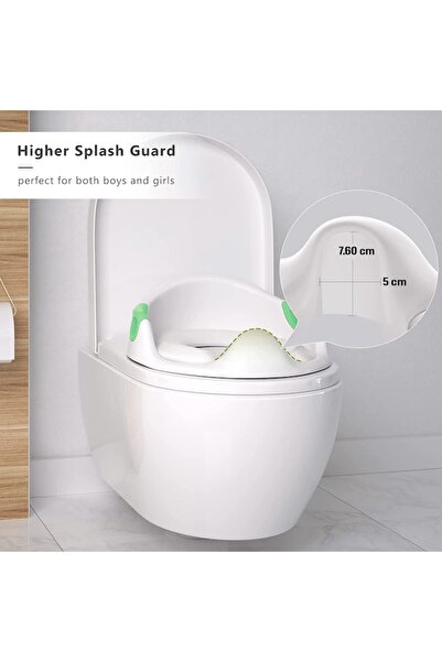 zafit Reductor WC copii ZAFIT®, cu manere si spatar, Portabil, Antiderapant, Alb/Verde