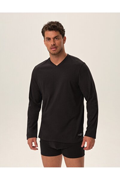 Henderson Long sleeve t-shirt minimalist style & 100% cotton & Subtle elegance Comfortable cut & 2 psc| Hunter