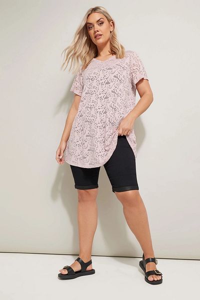 Stil Diva Plus Size V-Neck Sleeveless Unlined Lace T-Shirt 304090