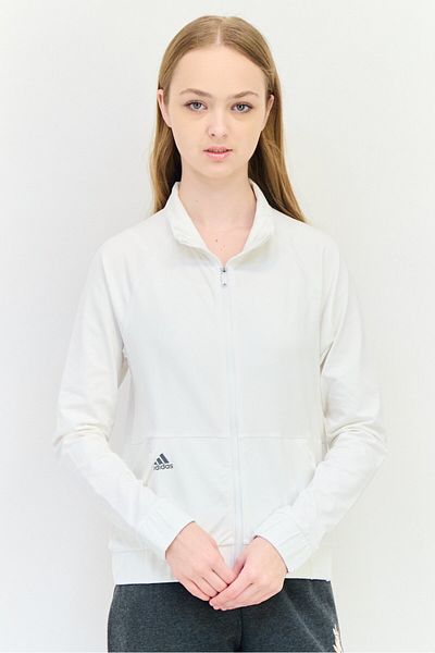 adidas Women Sportswear Fit Long Sleeve Essential Golf Bomber Jacket, White