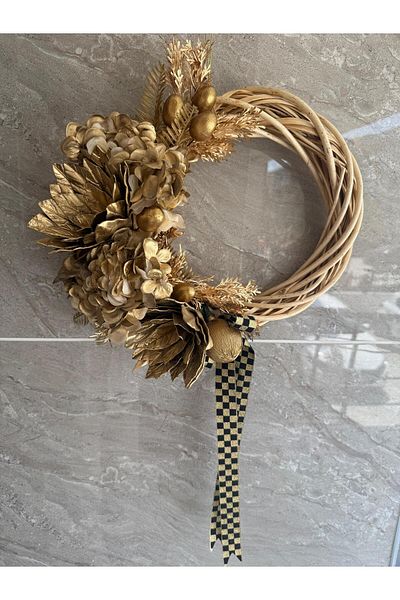 TASARIMHMODA Gold Designfloral Door Ornament