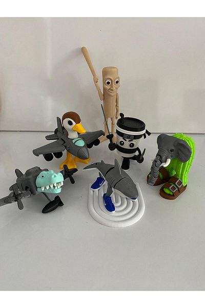 smilechild Gift Tung Tung Tung Sahur Family Figure Toy Set of 6 Characters Large Sizes